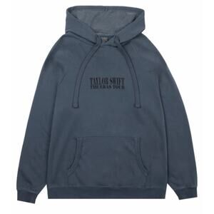 Taylor Swift Official Eras Tour Washed Blue Hoodie Oversized Swiftie Merch
